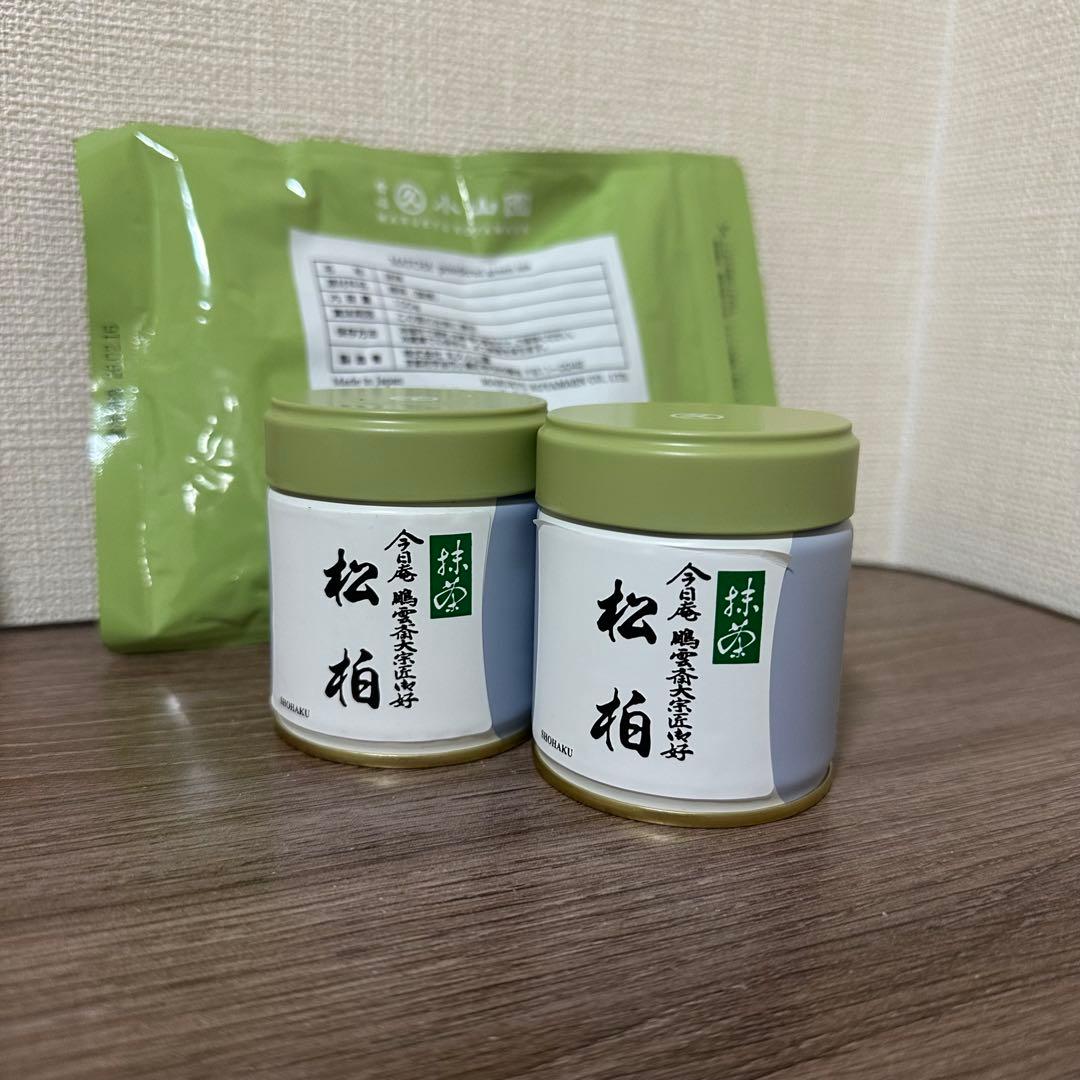 丸久小山園　裏千家 松柏 抹茶 40g缶２個 100g袋