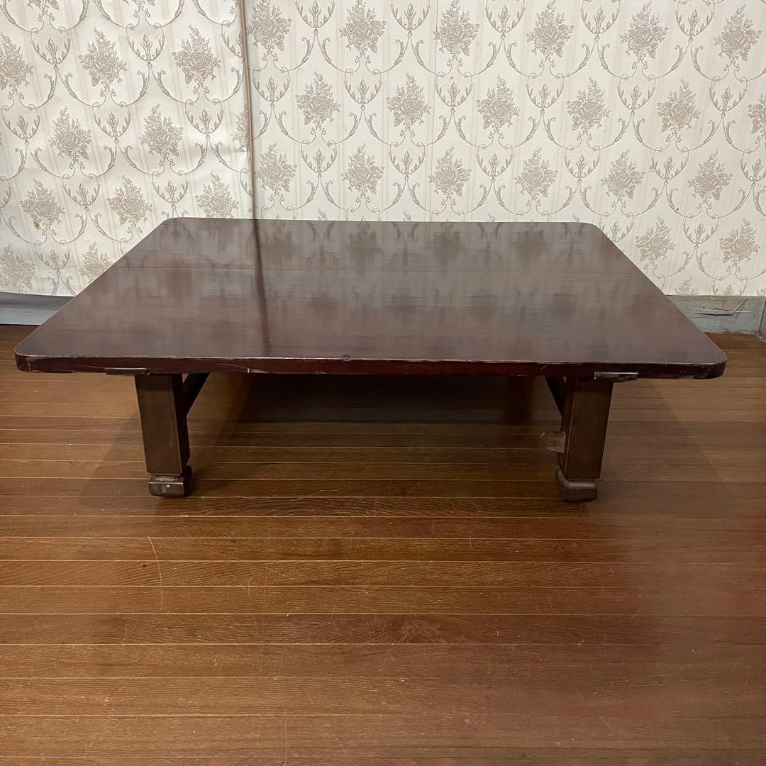 【アンティーク】木製 無垢 四角 座卓 文机 ローテーブル センターテーブル