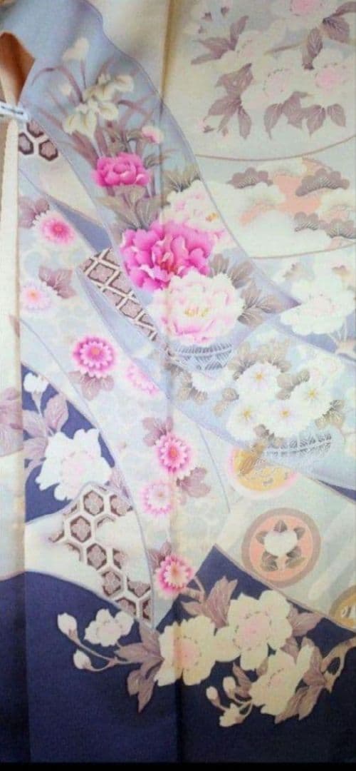 上品 古典柄縮緬正絹振袖・長襦袢セット