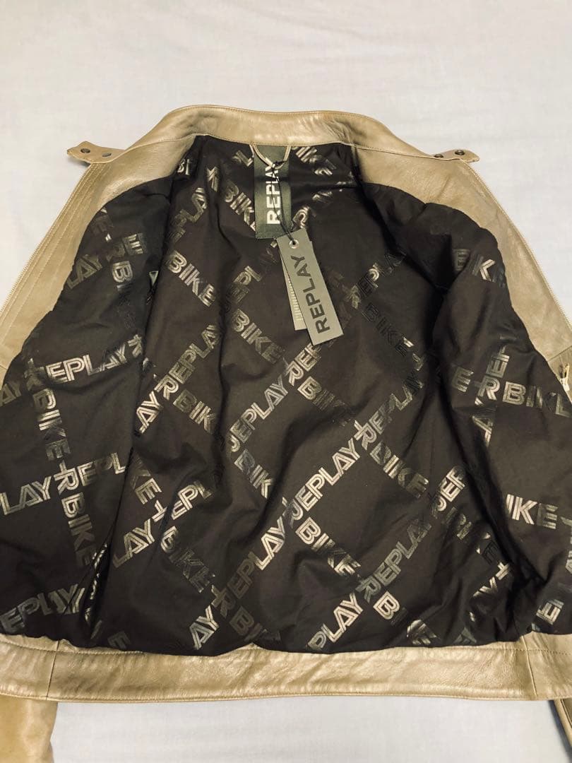 BamikiリプレイREPLAYシングルライダースレザージャケットサイズS