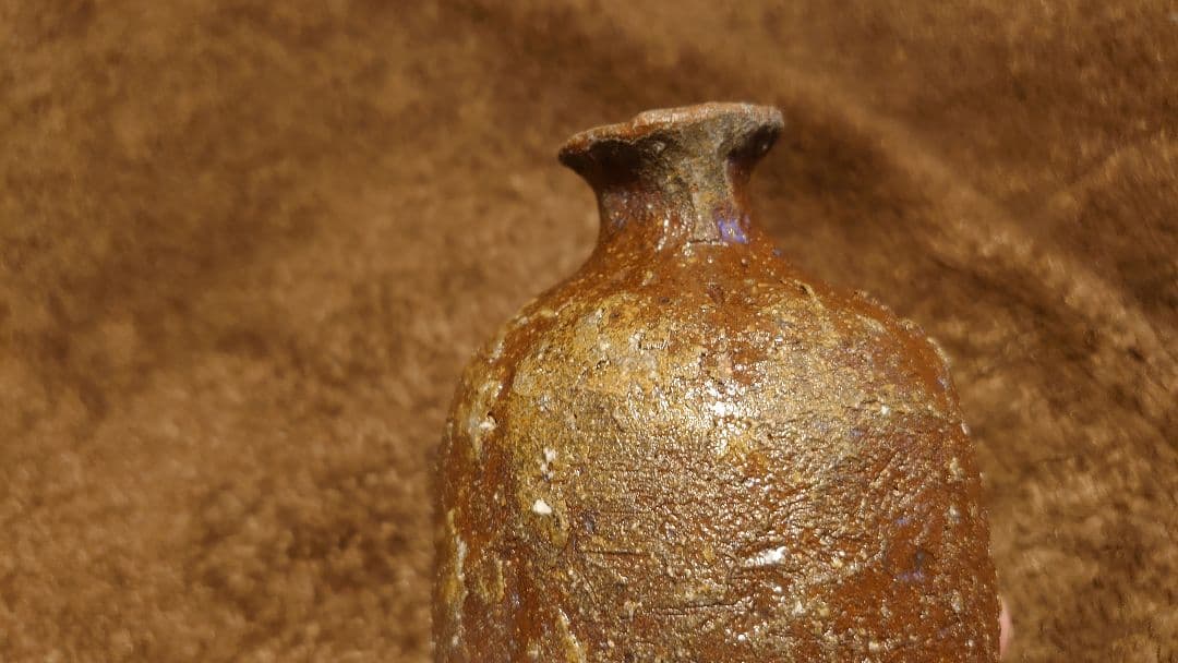 古越前　越前焼　灰釉　窯焼　登窯　花入　１客