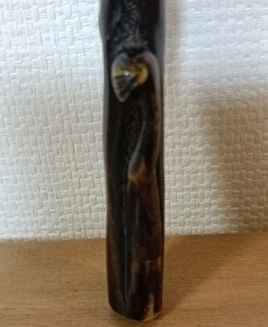 鹿角茸差し根付　古根付　鹿角彫刻根付　時代物　差し根付