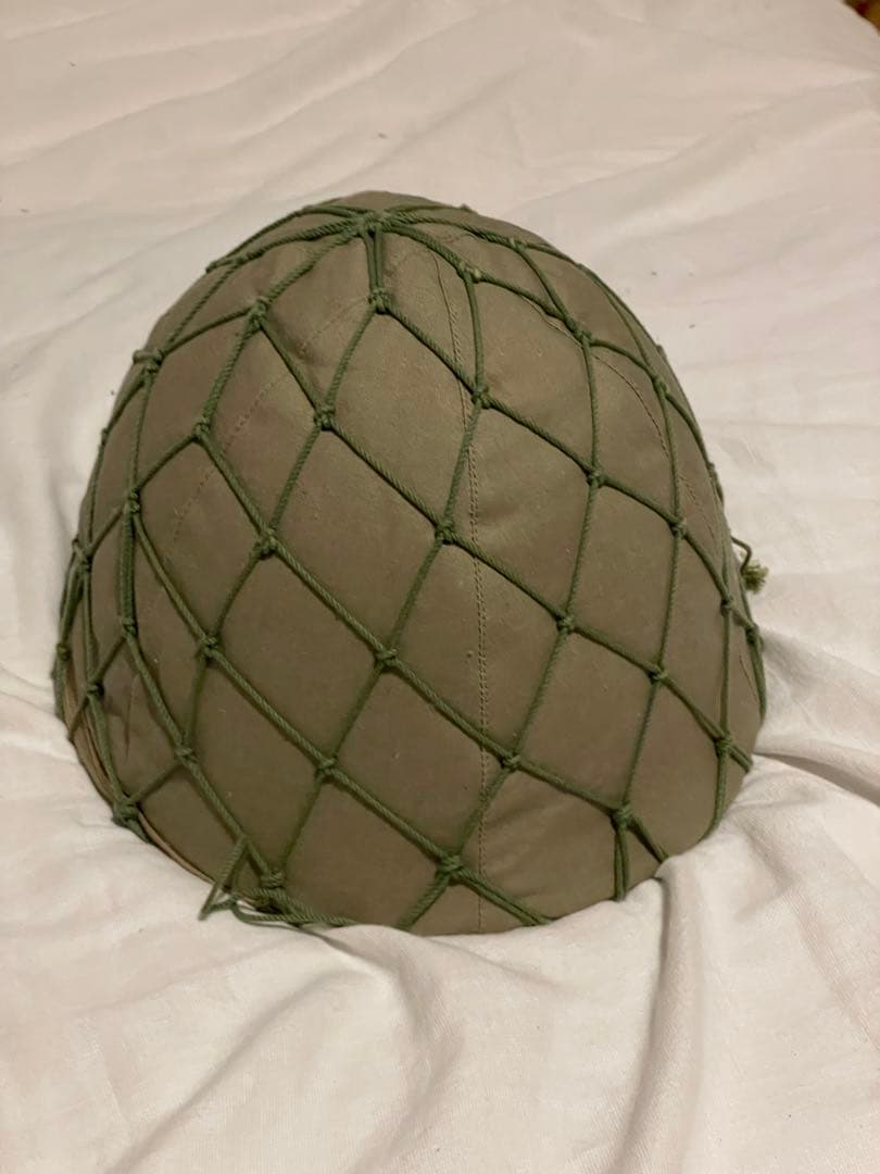 中田商店製　日本陸軍九八式鉄帽　鉄帽覆、ネット付き