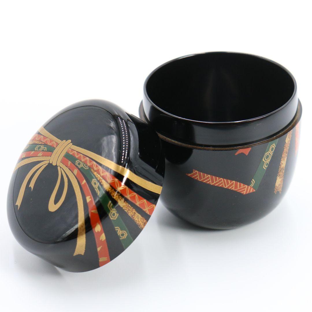 熊谷秀穂作 熨斗蒔絵中棗 共箱 茶道具　C45