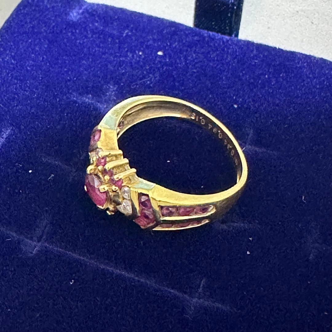 【購入ご検討の方は必ずコメントください】18kルビーリング 9号