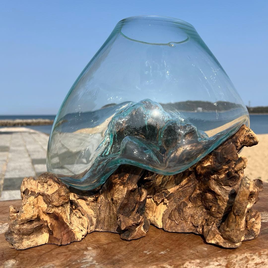 流木ガラス オブジェ超特大H 他４点セット花瓶 金魚鉢 水槽 テラリウム 観賞魚