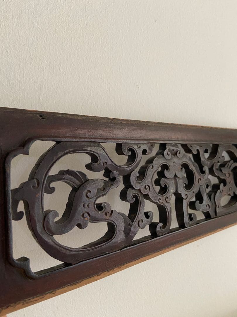 中国木製手彫り　古物デザインパネル