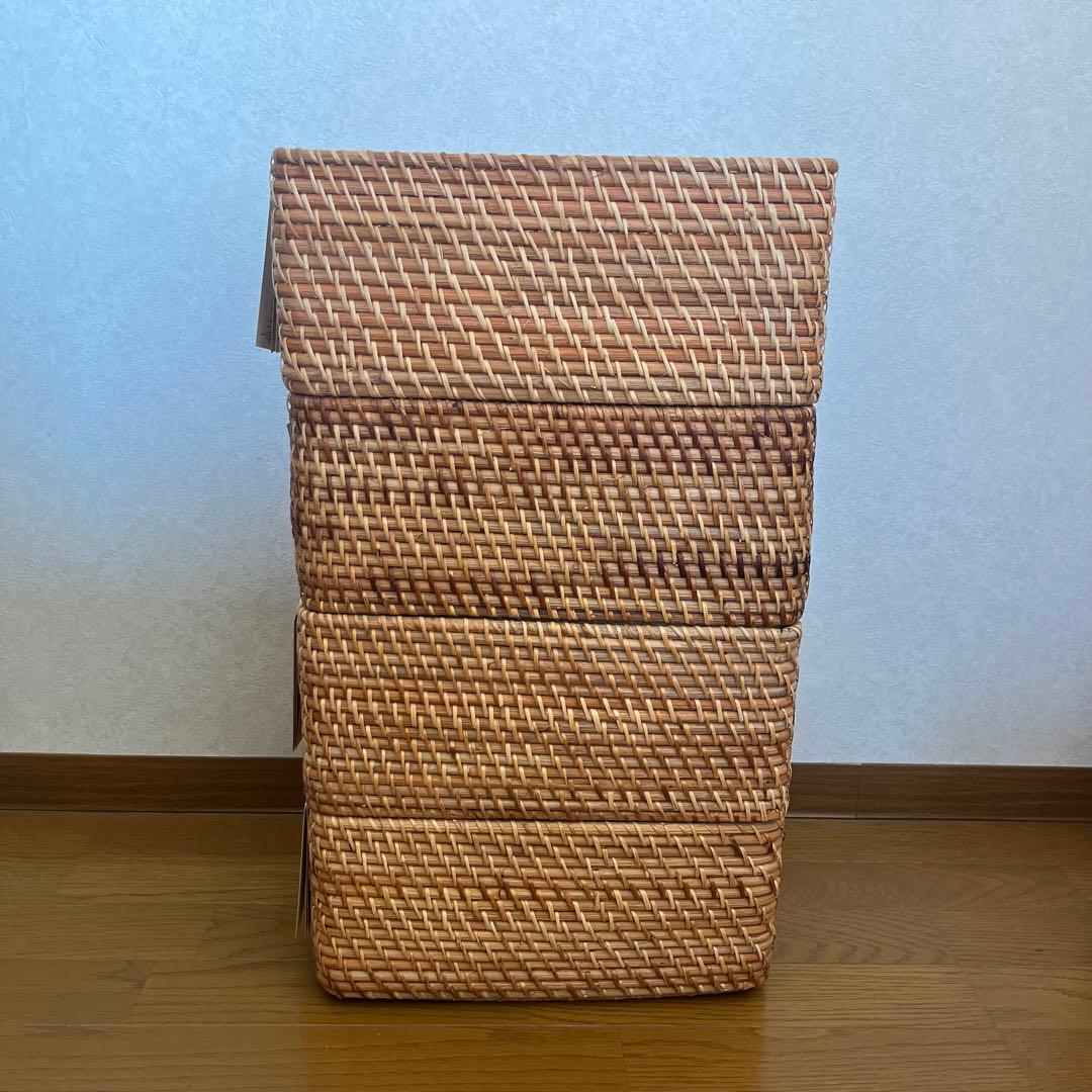 無印良品　重なるラタン長方形バスケット・中 x 4