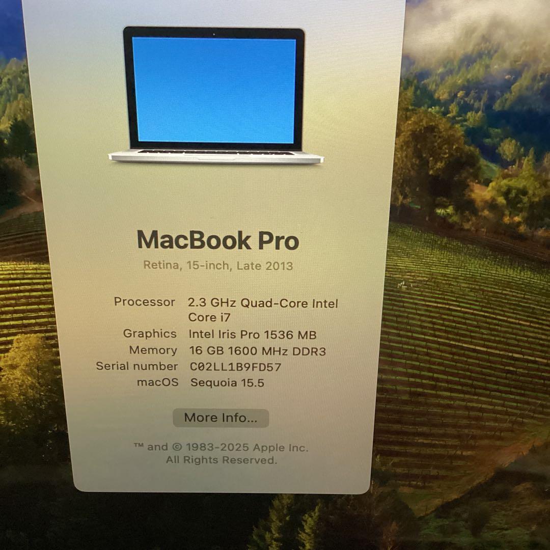 MacBook Pro 15 A1398 2013 512G ACアダプター付き