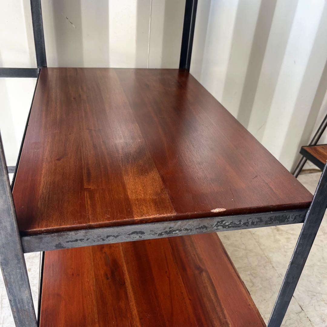 取付無料！ウニコ ランバーミニ アイアンフレーム天然木天板棚付きデスク 学習机✨