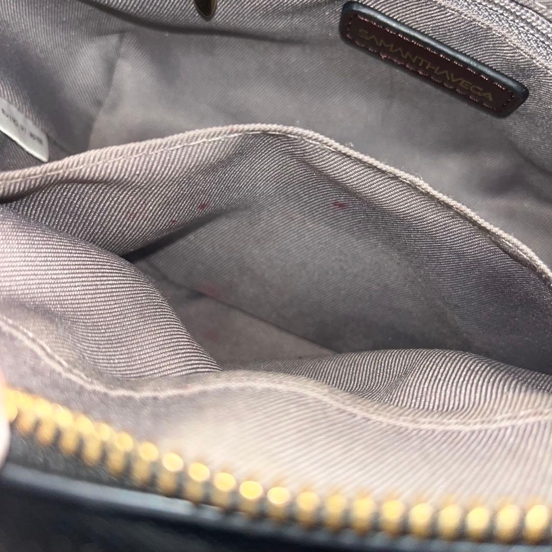 SAMANTHAVEGA リボンモチーフショルダーバッグ 黒 ブラック