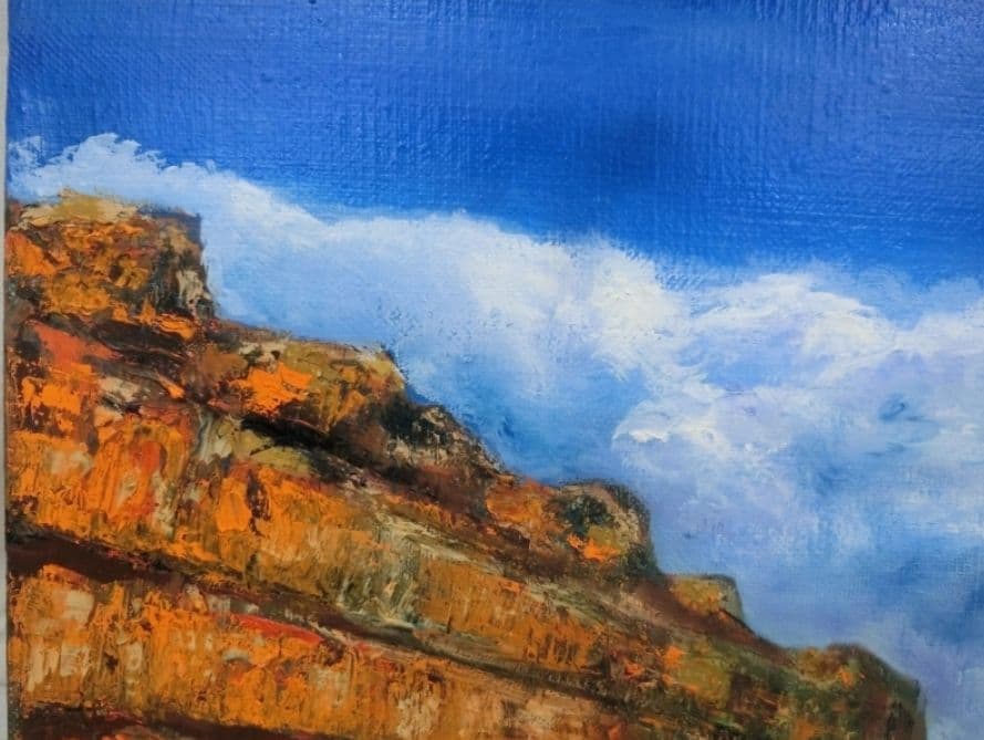 油彩 F8 アリゾナ バリーモニュメント サイン有り S.Koide