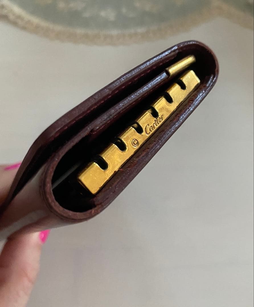 カルティエ　６連　キーケース　付属品完品　ボルドー ワインレッド　レザー