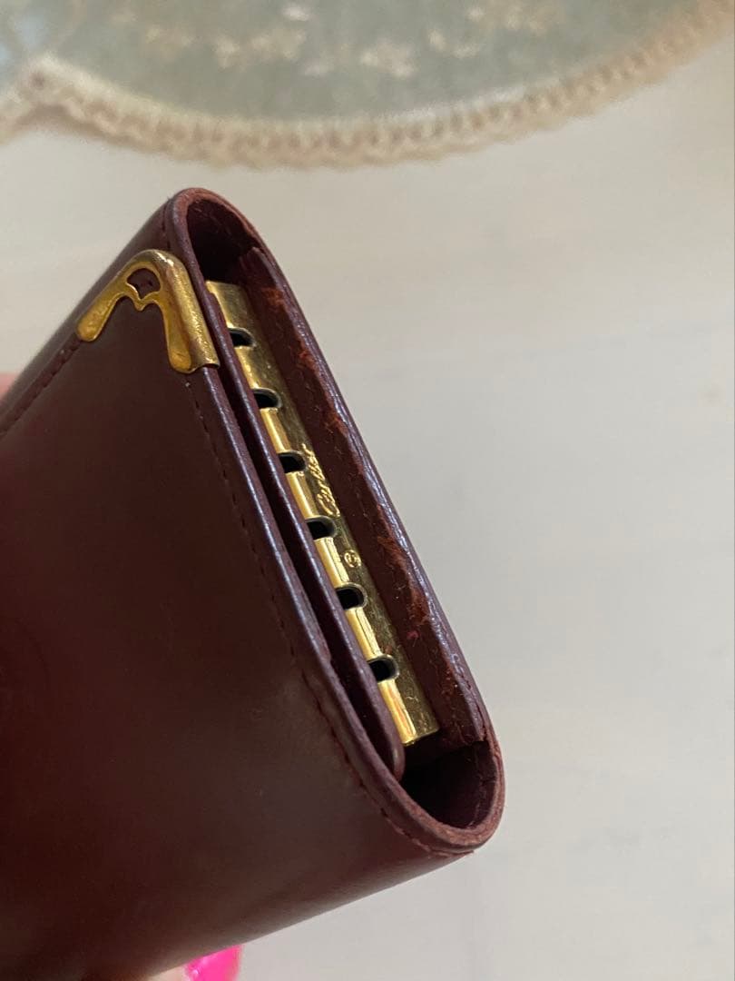 カルティエ　６連　キーケース　付属品完品　ボルドー ワインレッド　レザー