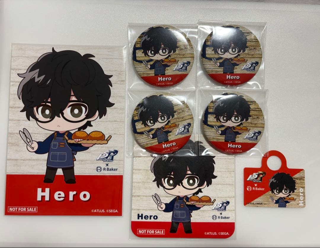 ペルソナ5 雨宮蓮　主人公　ジョーカー　アールベイカー　缶バッジ　コースター