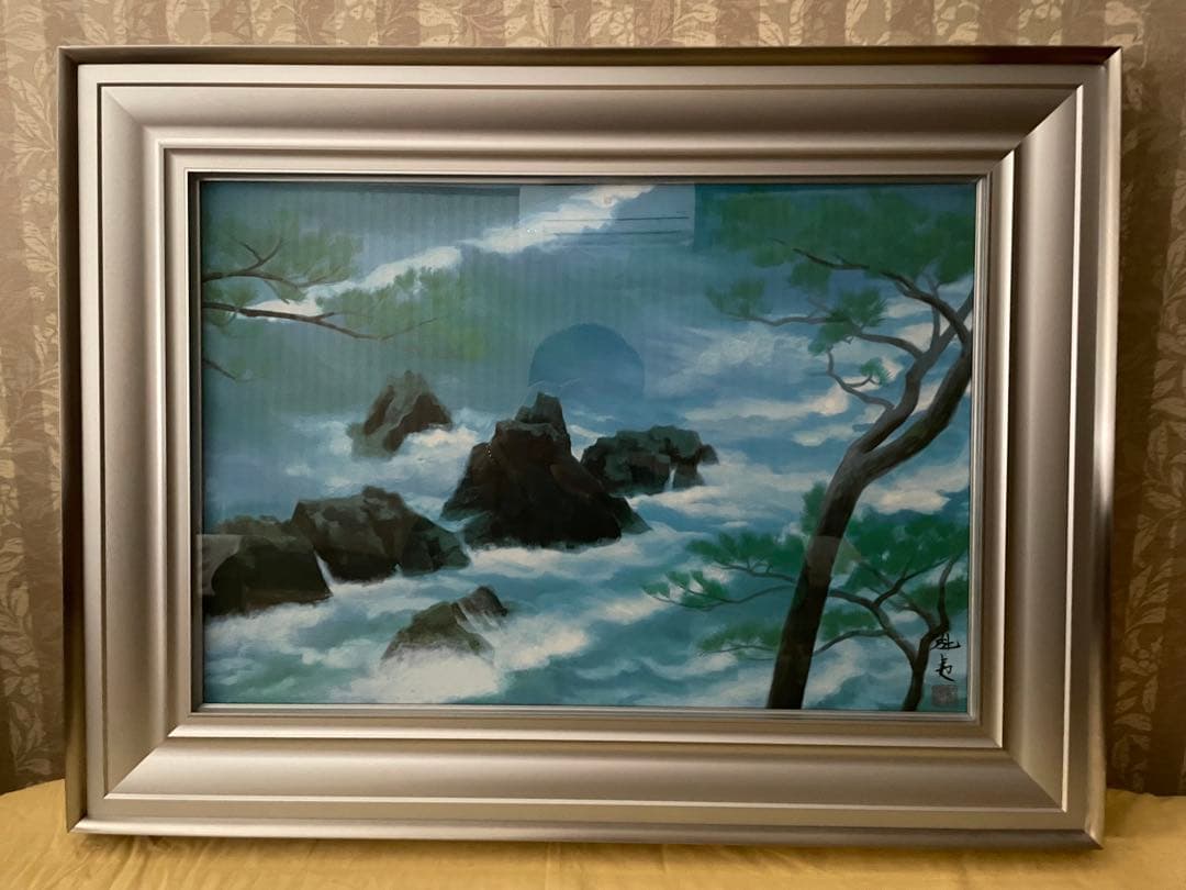 ☆版画/絵画書☆◇即購入可能◇東山魁夷　潮聲　文化勲章受章作家　岩絵具方式複製画