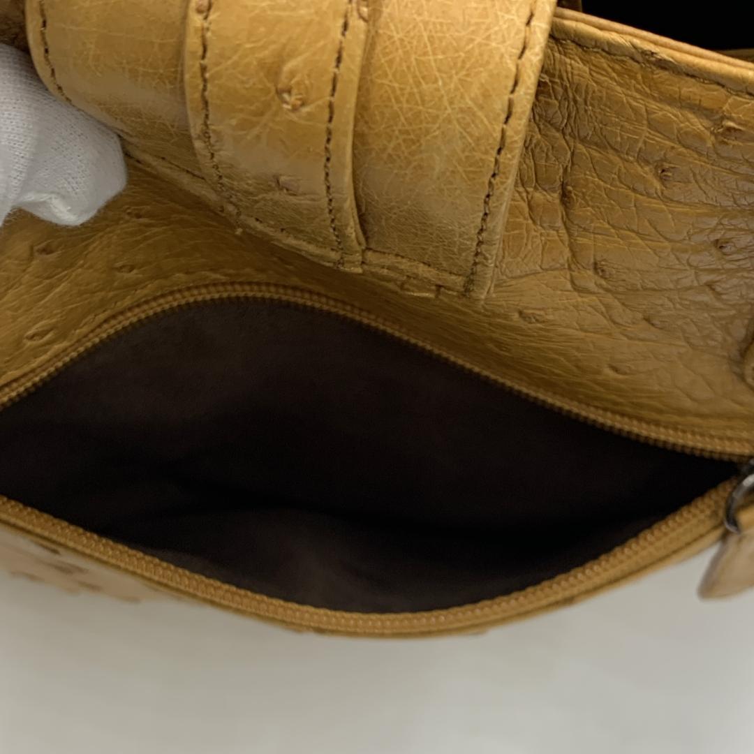 未使用品 RACINE オーストリッチ ハンドバッグ クイルマーク エキゾチック