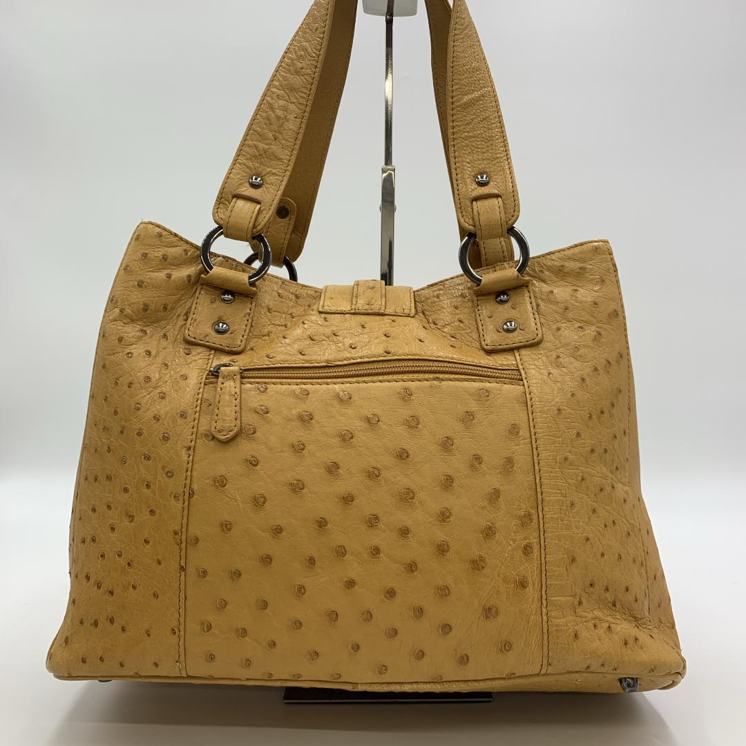 未使用品 RACINE オーストリッチ ハンドバッグ クイルマーク エキゾチック
