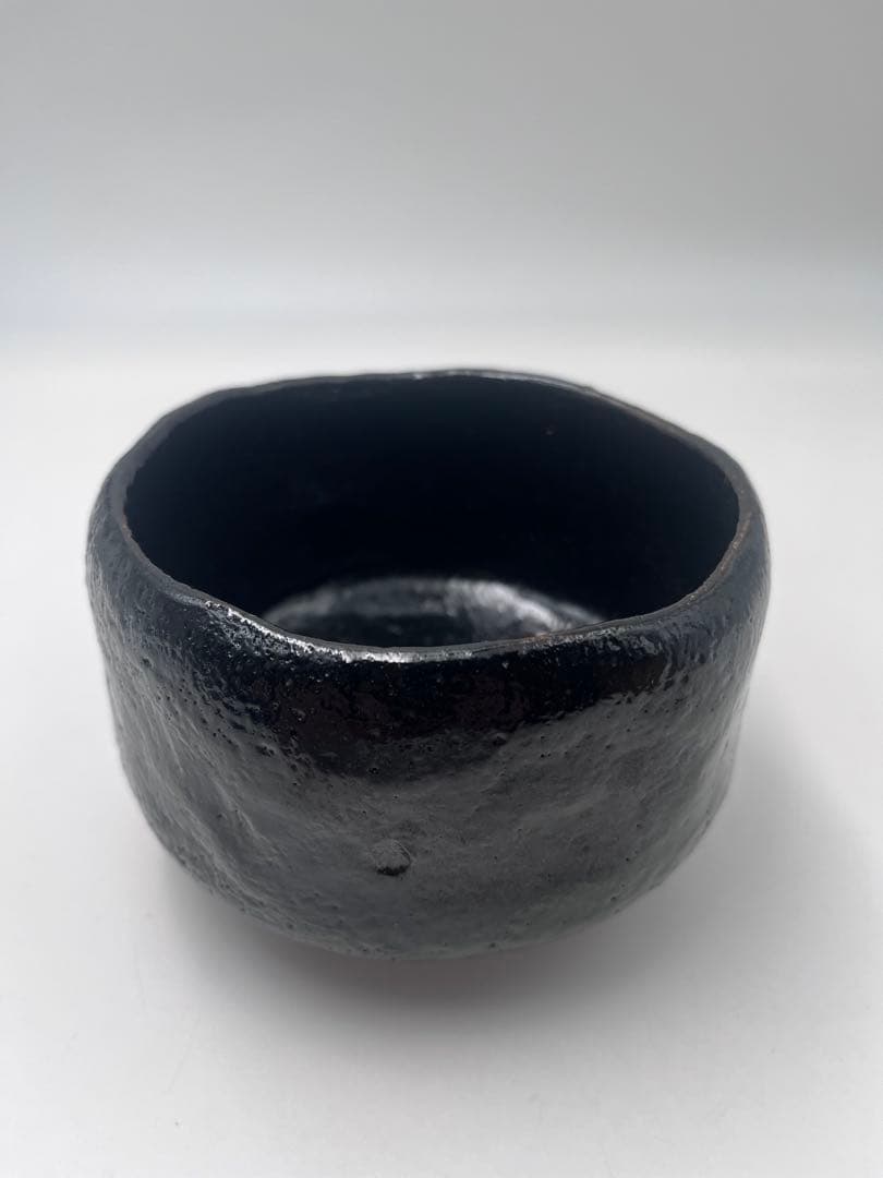 昭和期 道年窯 黒楽茶碗 共箱付 茶道具 抹茶碗 京焼 楽焼