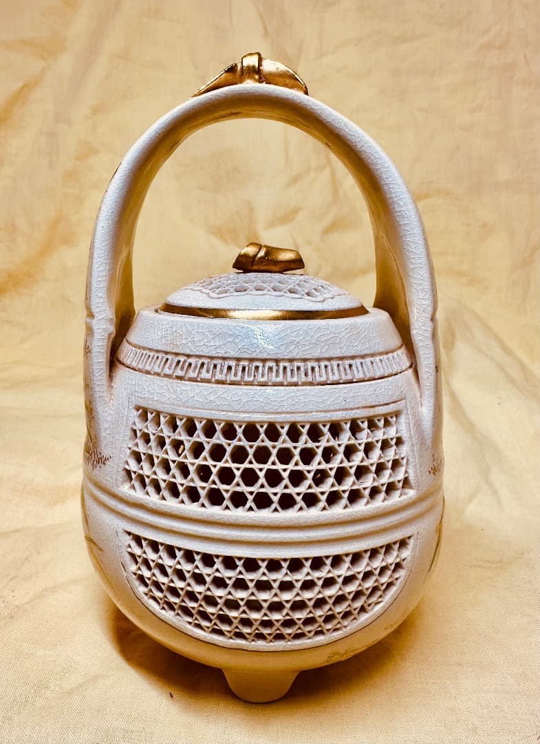 薩摩・透かし香炉 ・錦江陶芸・箱付き