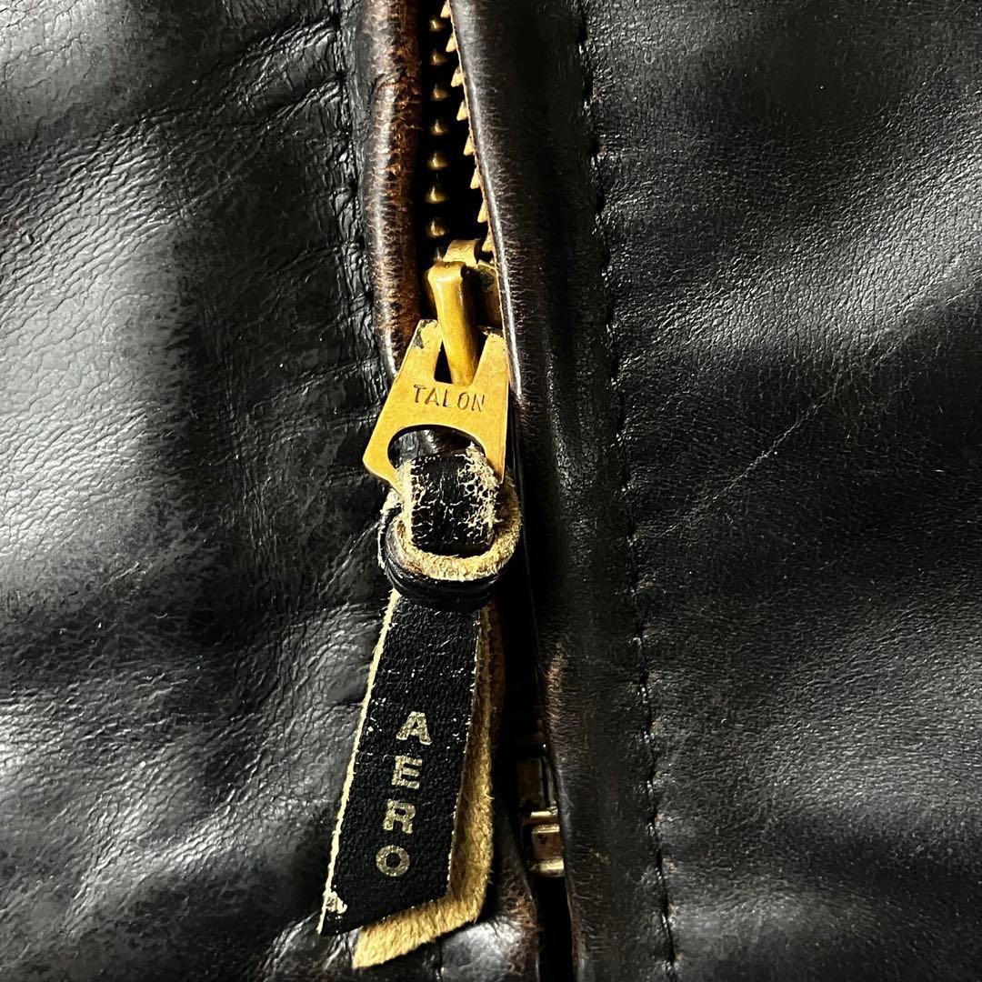 エアロレザー 革ジャン 本革 茶芯 ホースハイド ステアハイド ライダース 馬革