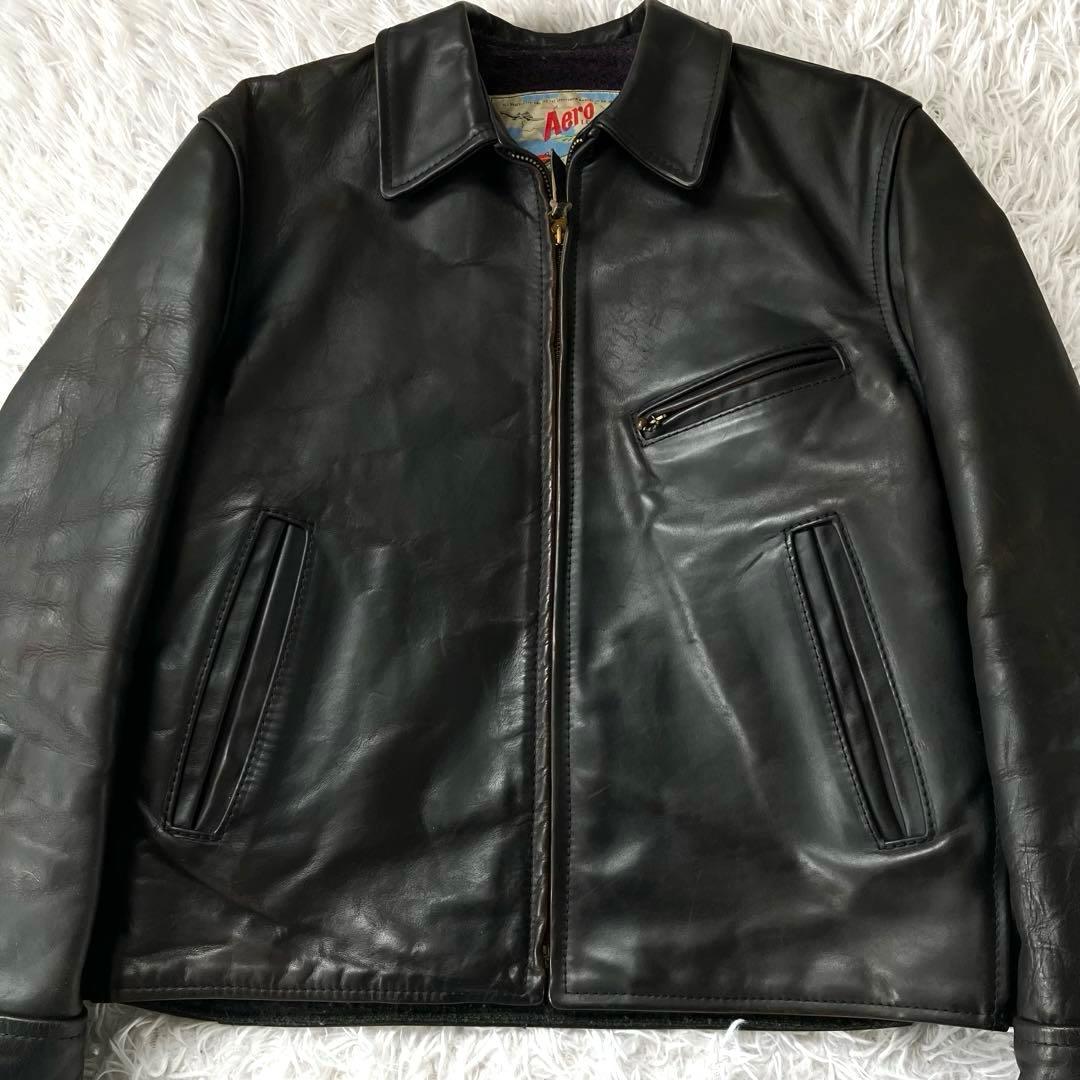 エアロレザー 革ジャン 本革 茶芯 ホースハイド ステアハイド ライダース 馬革