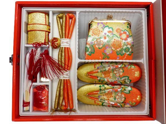 sati0503さん専用　日本製 七五三蝶帯 結び帯 女の子 ７歳 筥迫 セット