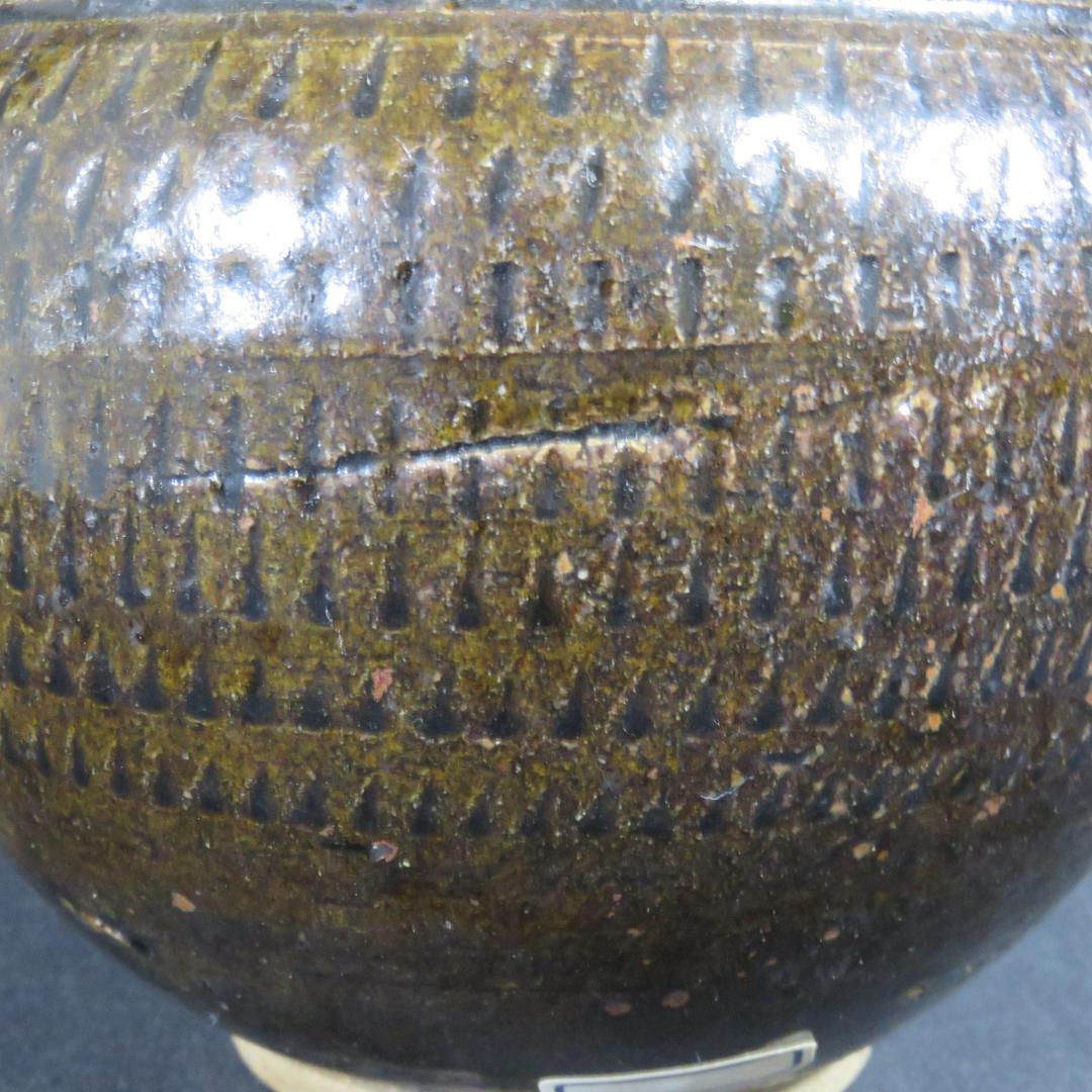 相馬 壺 徳利 花器 一輪挿し 民藝 時代物 窯傷 美品 鉄釉 跳び鉋