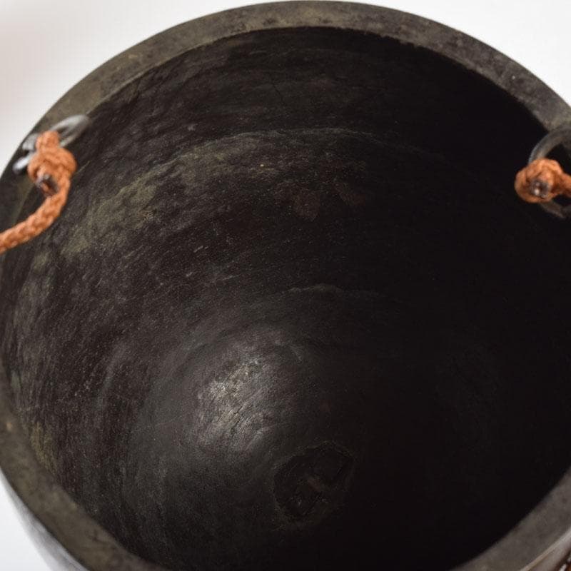 中国　古銅宣徳銅　漢詩山水楼閣文　壁飾　時代箱付　C　9086