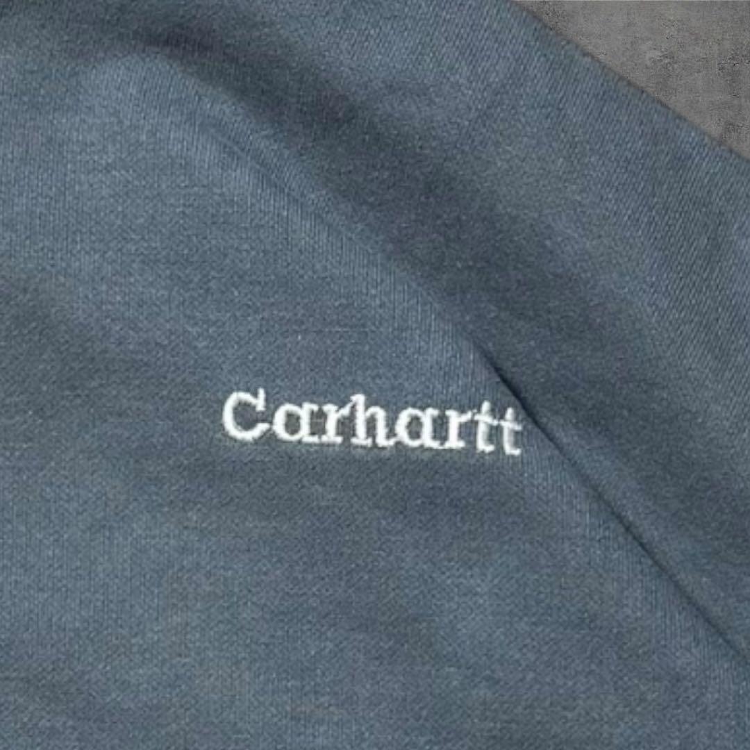 2289 古着00sカーハートプルオーバーパーカー刺繍ロゴ短丈フェード雰囲気系