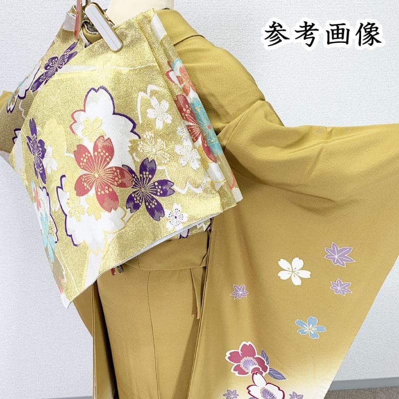 507z54☆振袖 古典柄 金彩 シンプル モダン 桜 熨斗☆美品 成人式結婚式