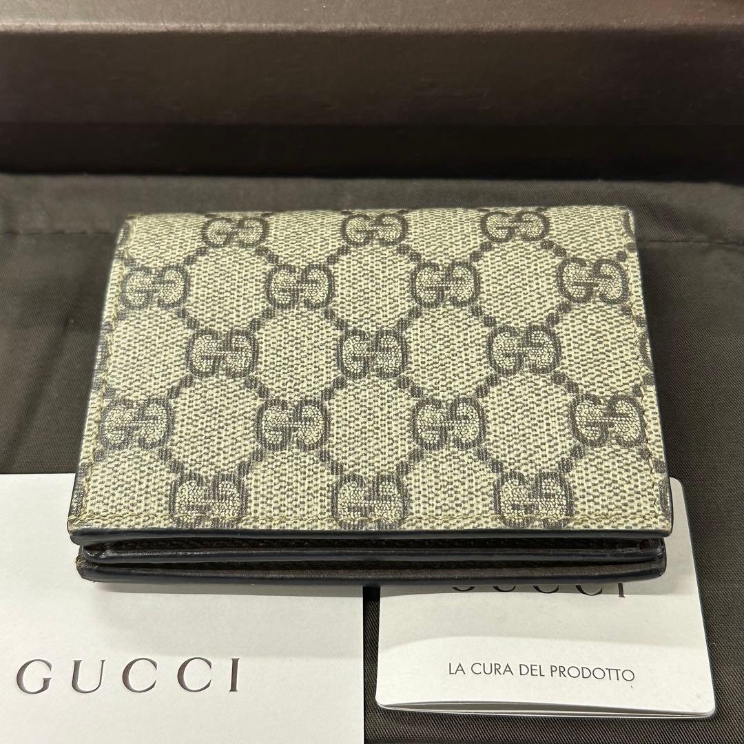新品同様‼️ 現行　グッチ　GUCCI 財布　折り財布　GGスプリーム　コンパクト