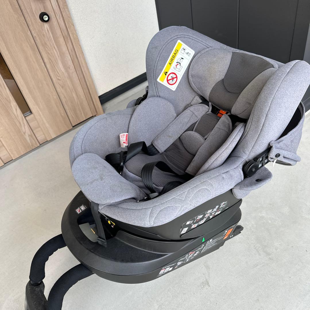 回転式チャイルドシート グレー ISOFIX対応