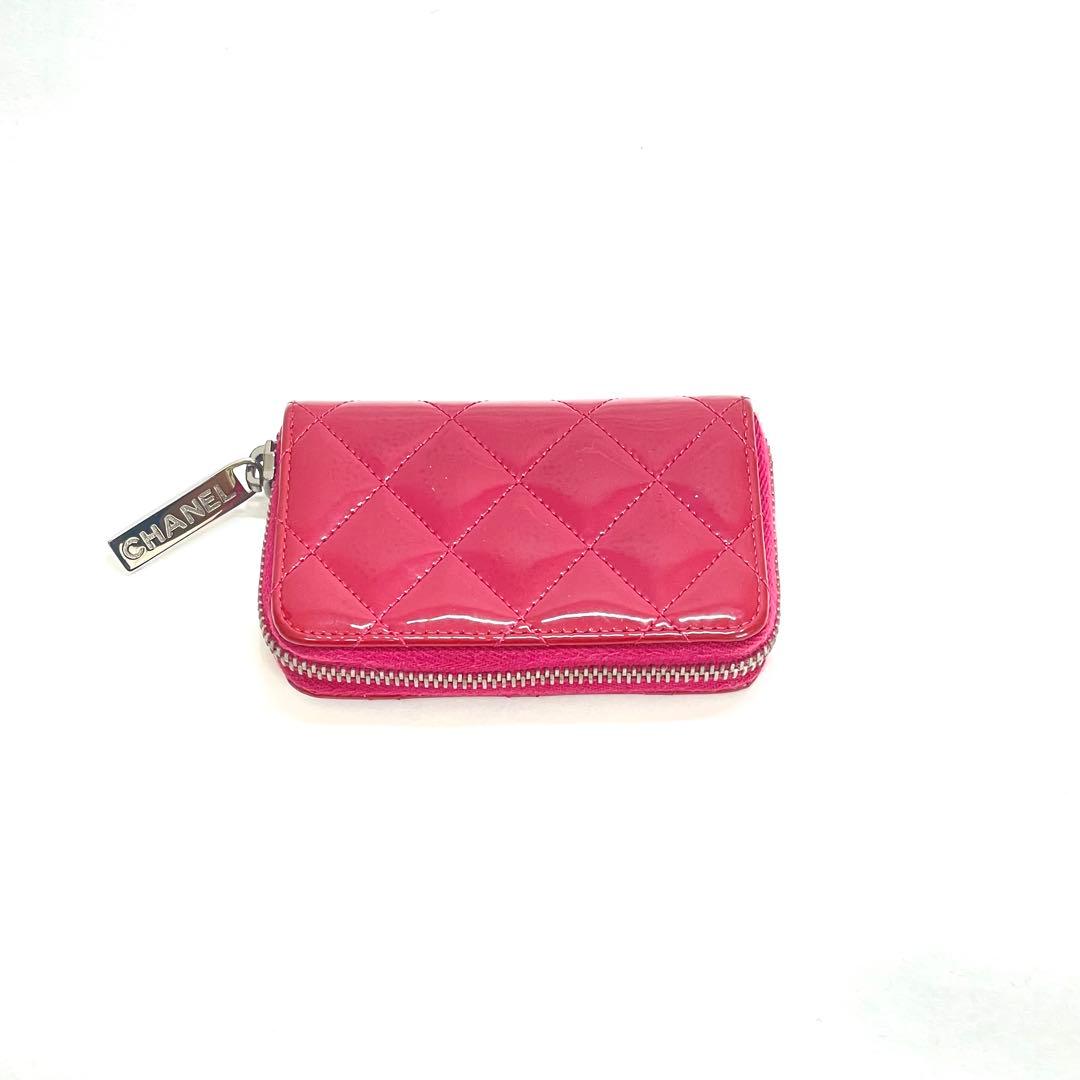 【希少 美品 正規品】CHANEL ピンク エナメル ケース 小銭入れ