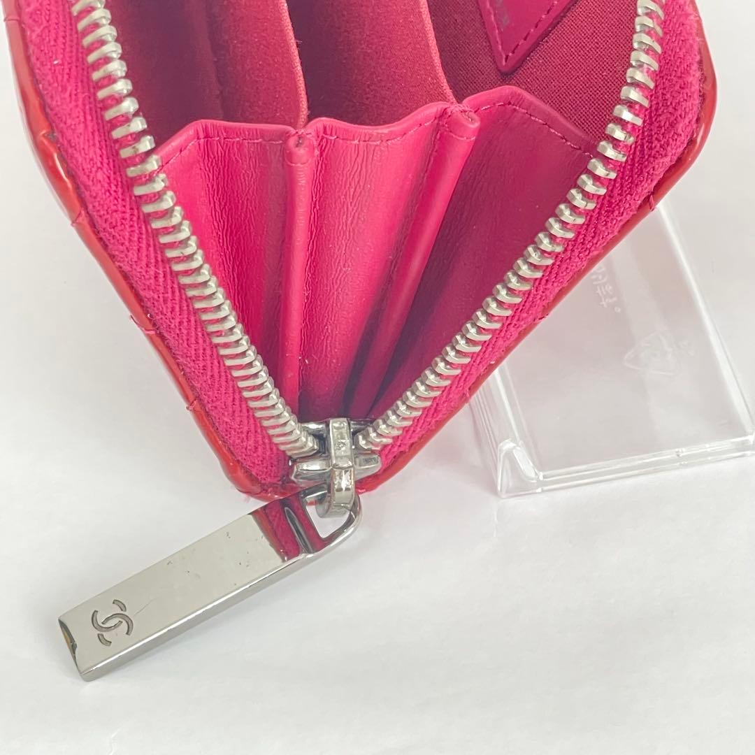 【希少 美品 正規品】CHANEL ピンク エナメル ケース 小銭入れ