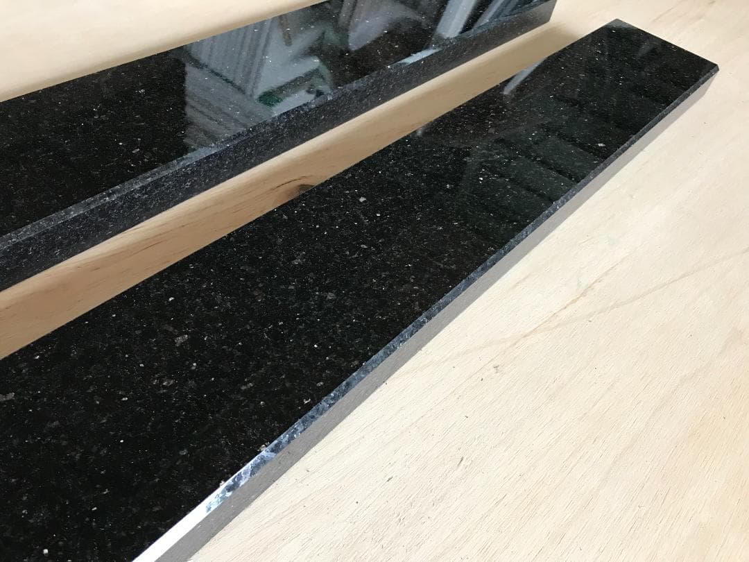 【KAZU】高級天然黒御影石 オーディオボード●特注 上り框　2点　送料込