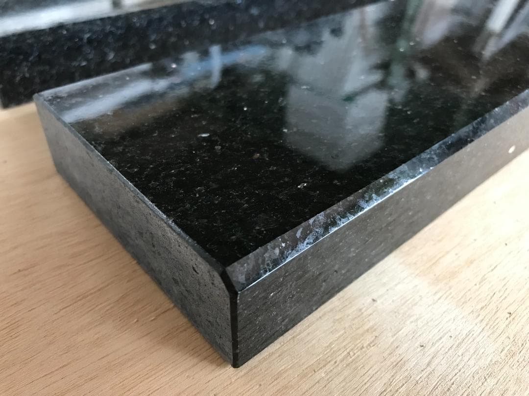 【KAZU】高級天然黒御影石 オーディオボード●特注 上り框　2点　送料込