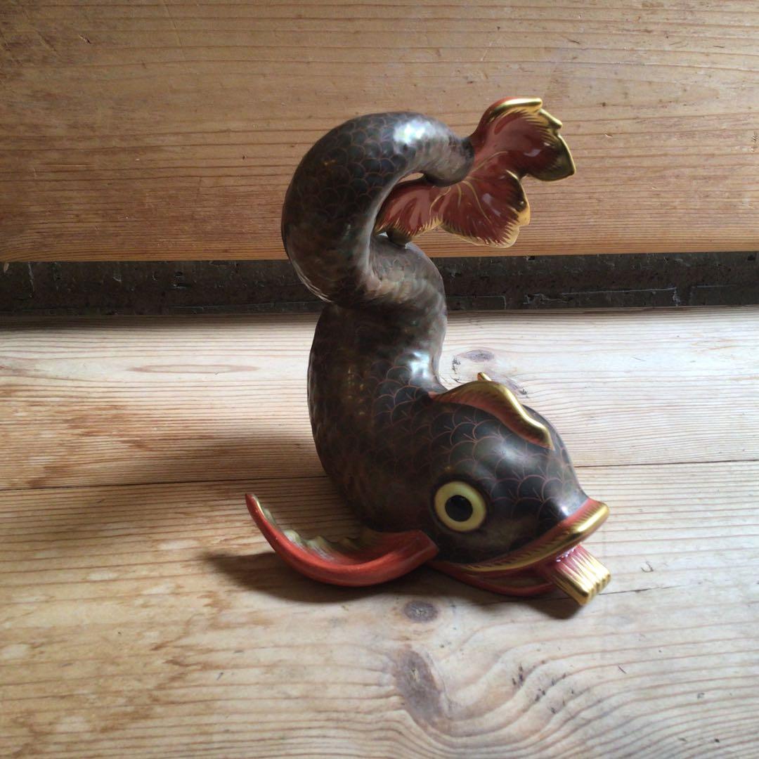 ヴィンテージ　ヘレンド　鯱のオブジェ　希少極美品