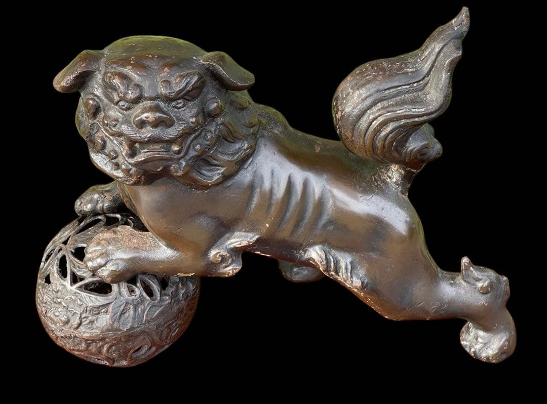 大型⭐️銅獅子⭐️金属工芸⭐️骨董品⭐️古美術⭐️開運置物⭐️アンティーク コレクション