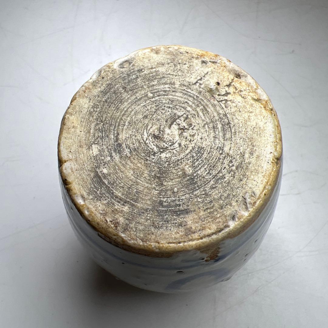 中国明時代　古染付茶入　木箱付　高さ約8㎝　東Y7-1226☆2Fタエサカ