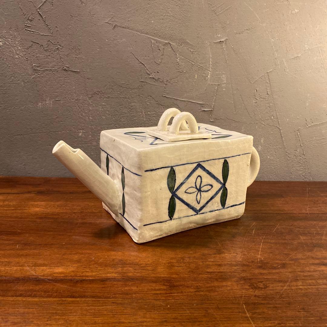 骨董品 水差し 水柱 焼き物 花柄 ヴィンテージ インテリア