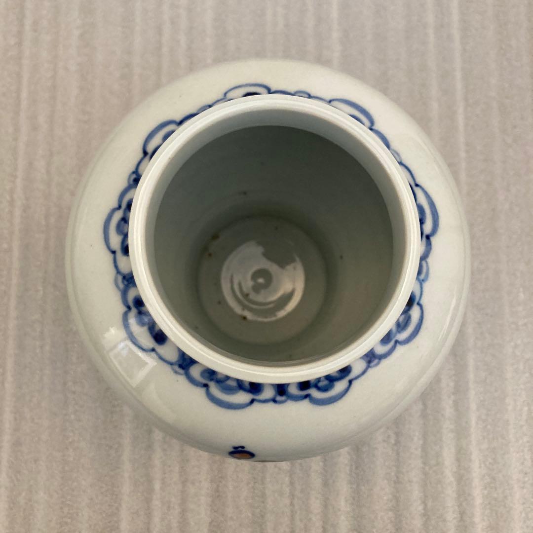 安東五　　白磁　染付花器