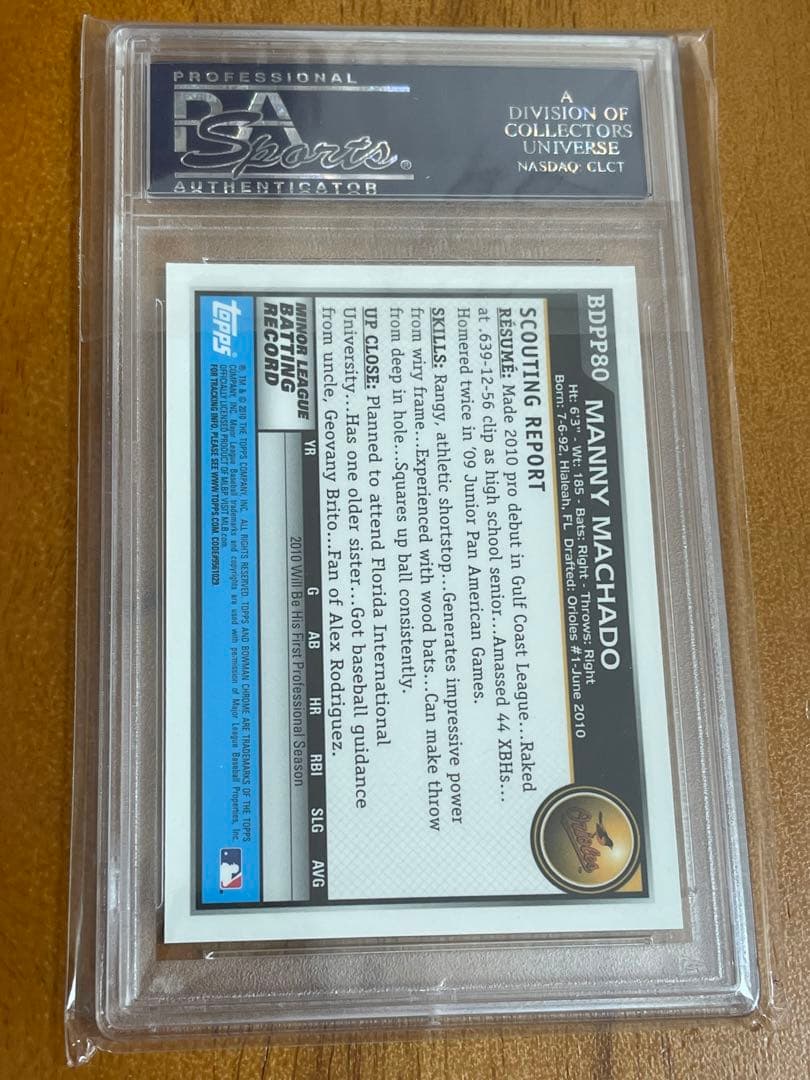 Manny Machado 2010年ルーキー直書き直筆サインカード