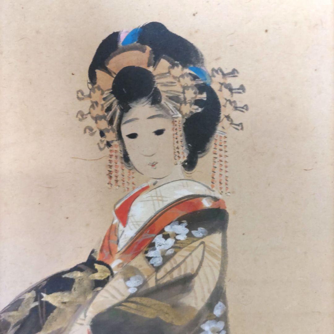 大江良起　美人画掛軸 H55