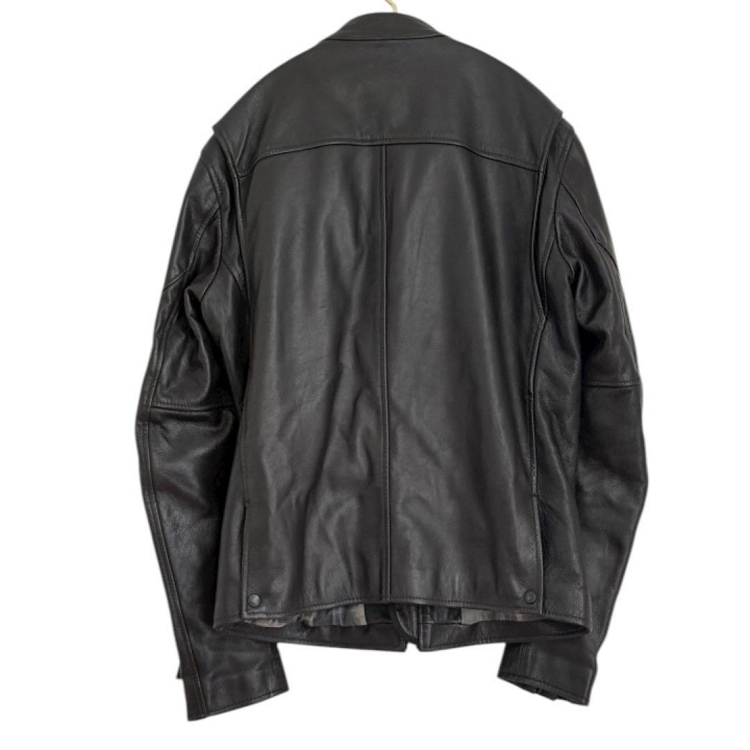 [REPLAY]リプレイ牛革ブラックシングルレザーライダースジャケット