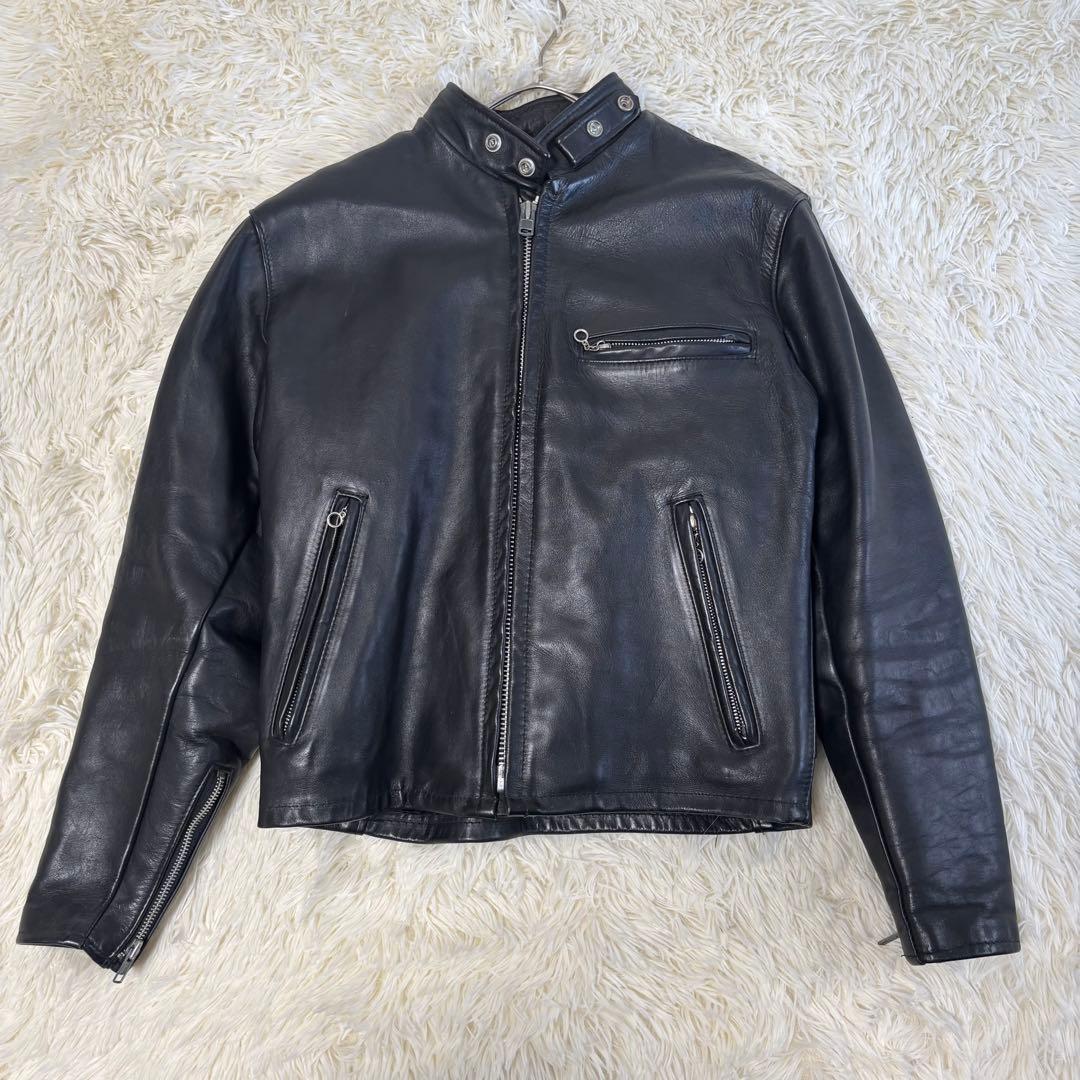人気✨schott 641E レザージャケット　シングルライダース　本革　38