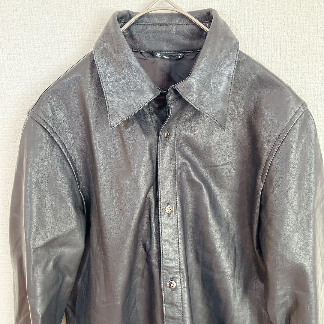 Edition ラムレザーのライダースジャケット　ブラック　革ジャン　羊革