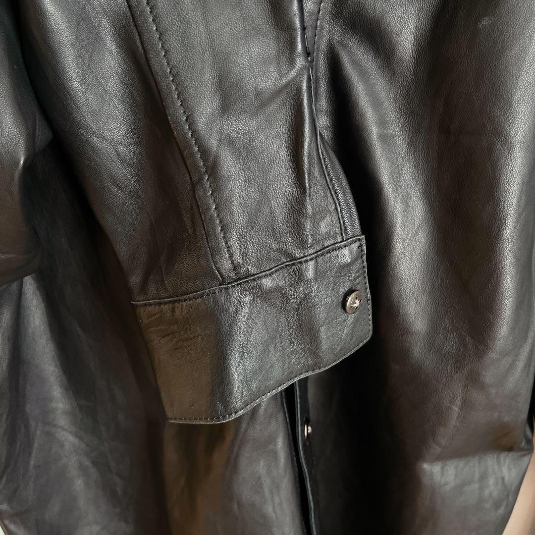 Edition ラムレザーのライダースジャケット　ブラック　革ジャン　羊革
