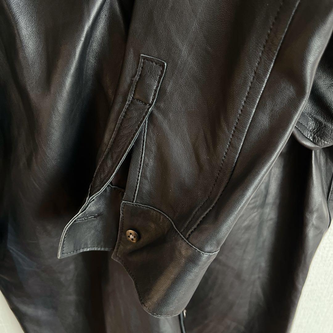 Edition ラムレザーのライダースジャケット　ブラック　革ジャン　羊革