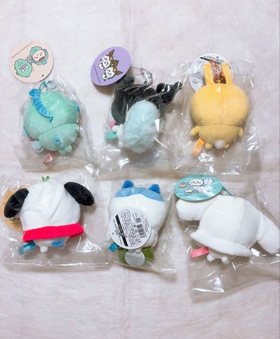 ちいかわ サンリオキャラクターズ ぷちミニマスコットと報酬袋ハチワレ 6点セット